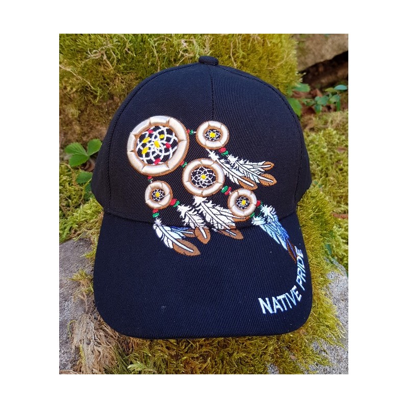 Casquette Native Pride  avec motif d'attrapeurs de rêves et plumes