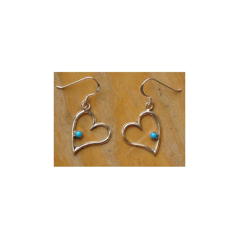 Boucles d'oreilles navajo en argent et turquoise