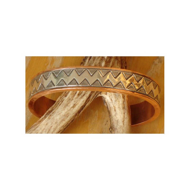 Bracelet navajo en cuivre et argent.