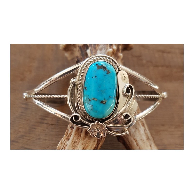 Bracelet navajo en argent et turquoise